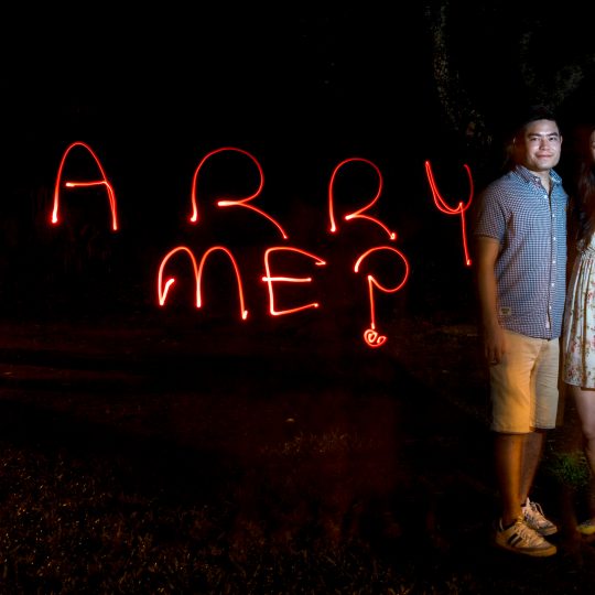 Light painting photography, Proposal, engagement