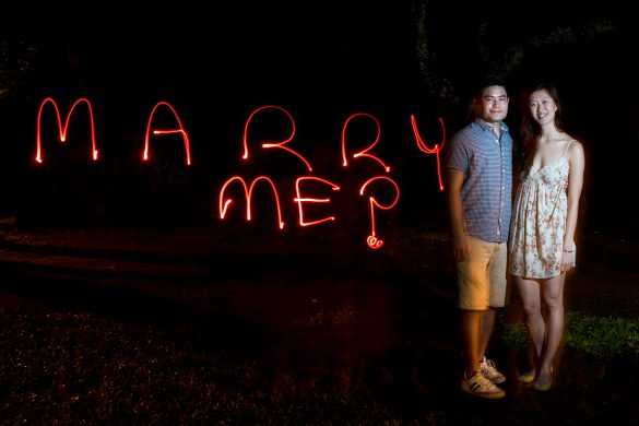 Light painting photography, Proposal, engagement