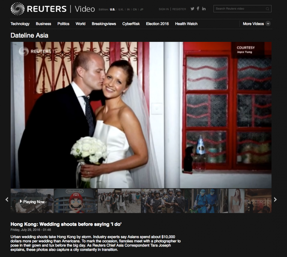 Joyce Yung on Thomas Reuters Video feature about Hong Kong engagement photography